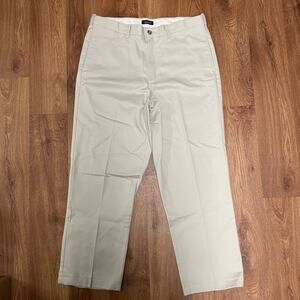 Lands End Mens Chino Khaki Beige Pants Traditional Fit Size 36 x 30 Cotton